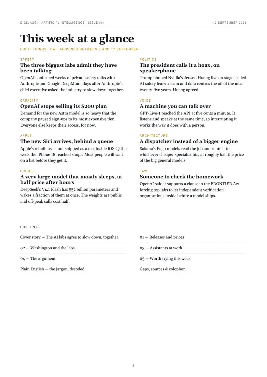 The week at a glance page